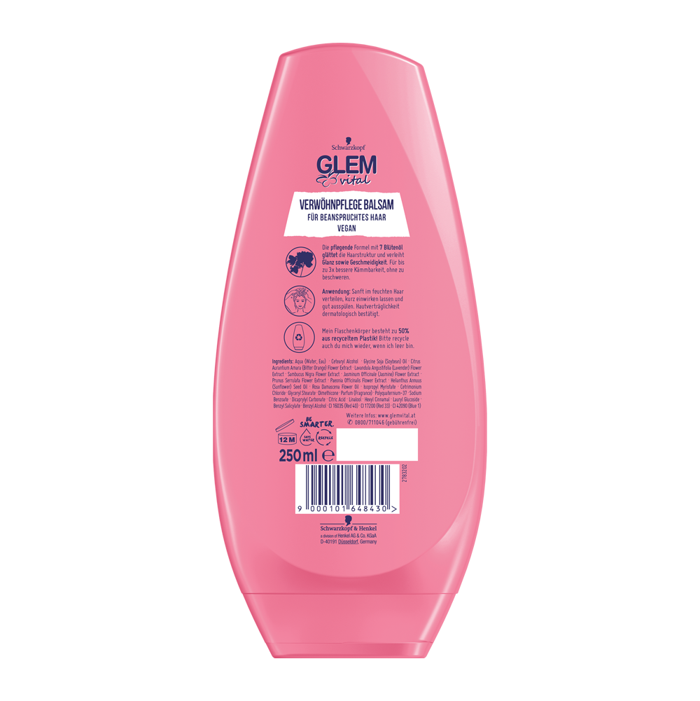 Bild: GlemVital Verwöhnpflege Balsam Intensive Pflege & Glanz 7 Blütenöl