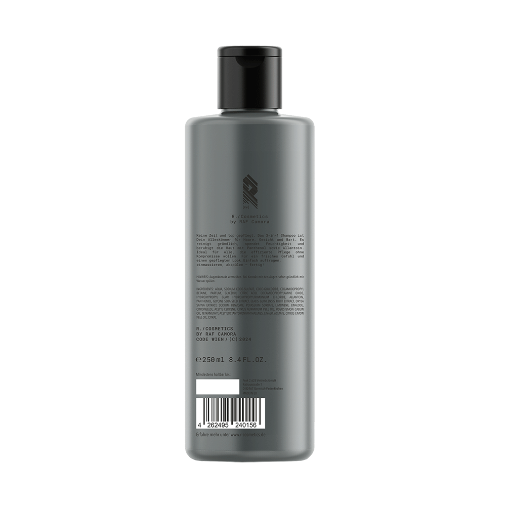 Bild: R./Cosmetics by Raf Camora 3in1 Haar, Gesicht und Bart Shampoo