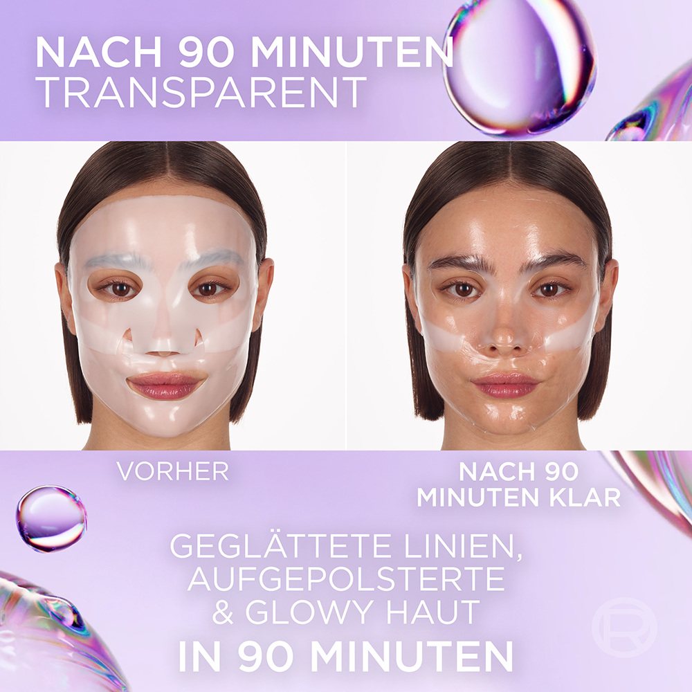 Bild: L'ORÉAL PARIS Revitalift Filler Glass Skin Hydrogel Glow Mask
