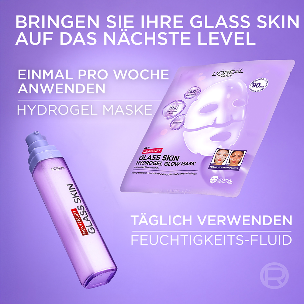 Bild: L'ORÉAL PARIS Revitalift Filler Glass Skin Hydrogel Glow Mask