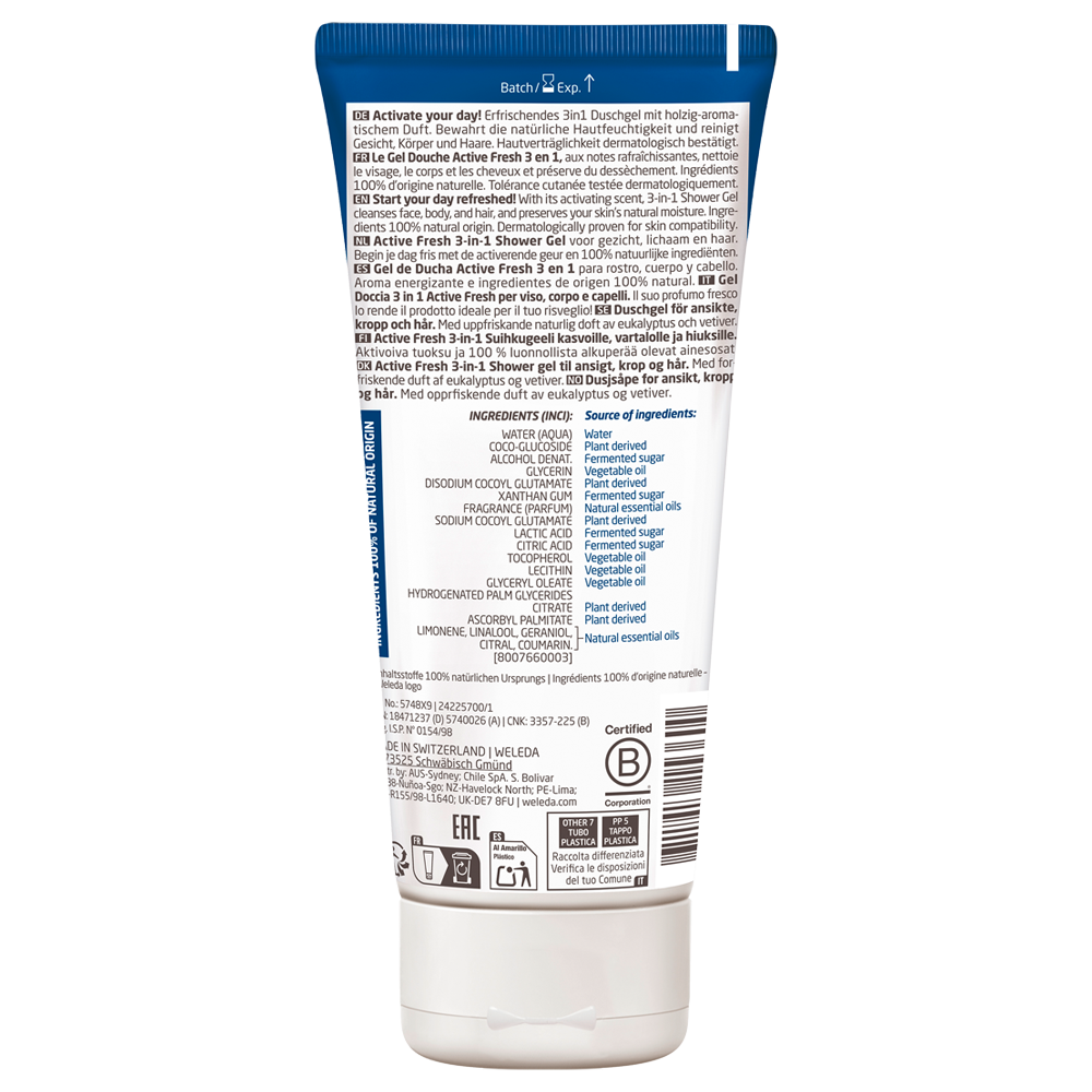 Bild: WELEDA MEN 3In1 Duschgel Active Fresh 