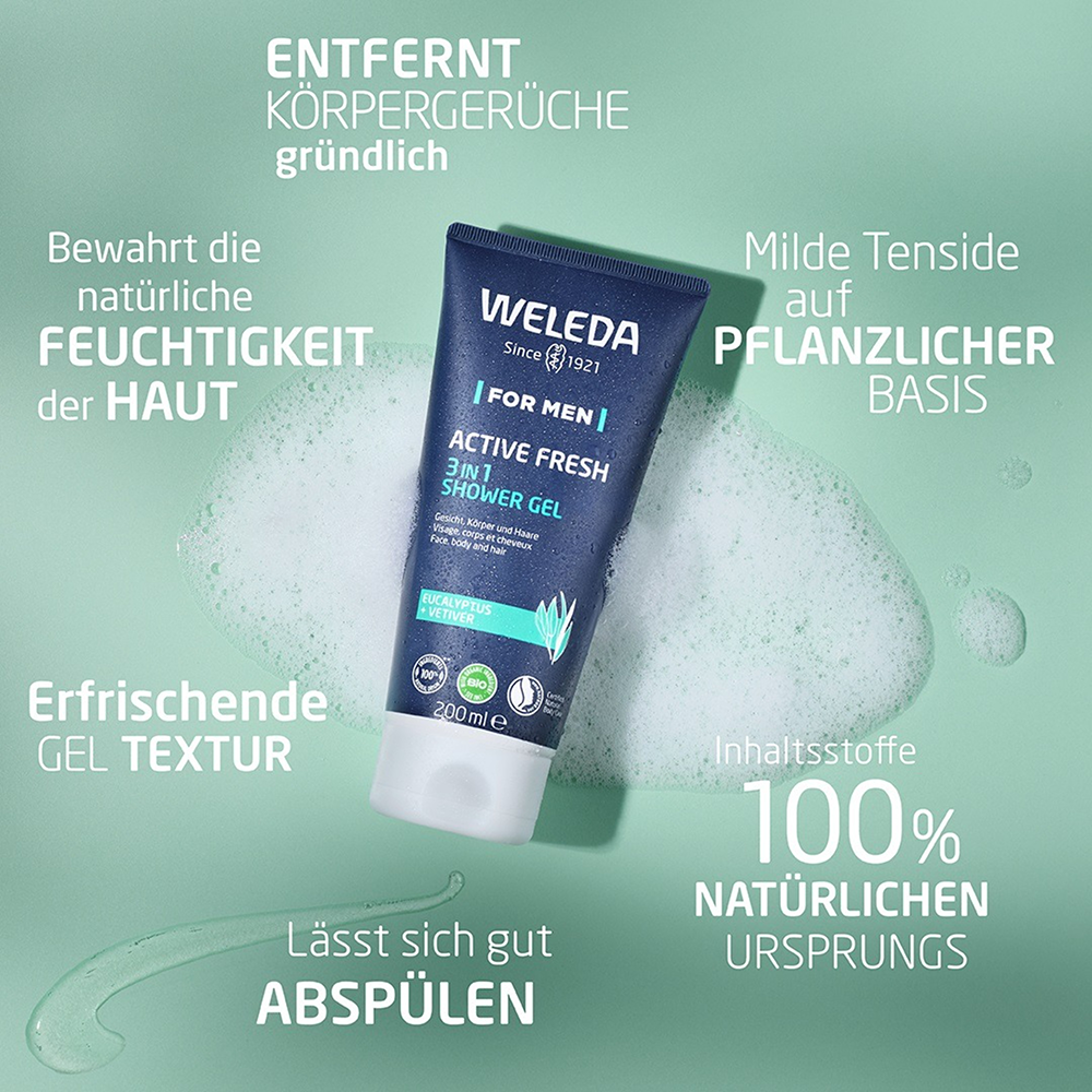 Bild: WELEDA MEN 3In1 Duschgel Active Fresh 