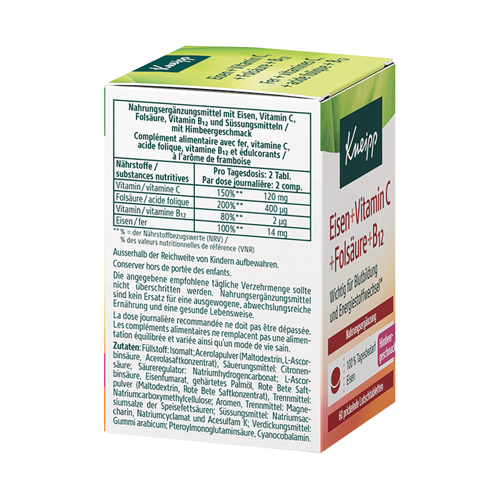 Bild: Kneipp Eisen + Vitamin C + Folsäure + B12