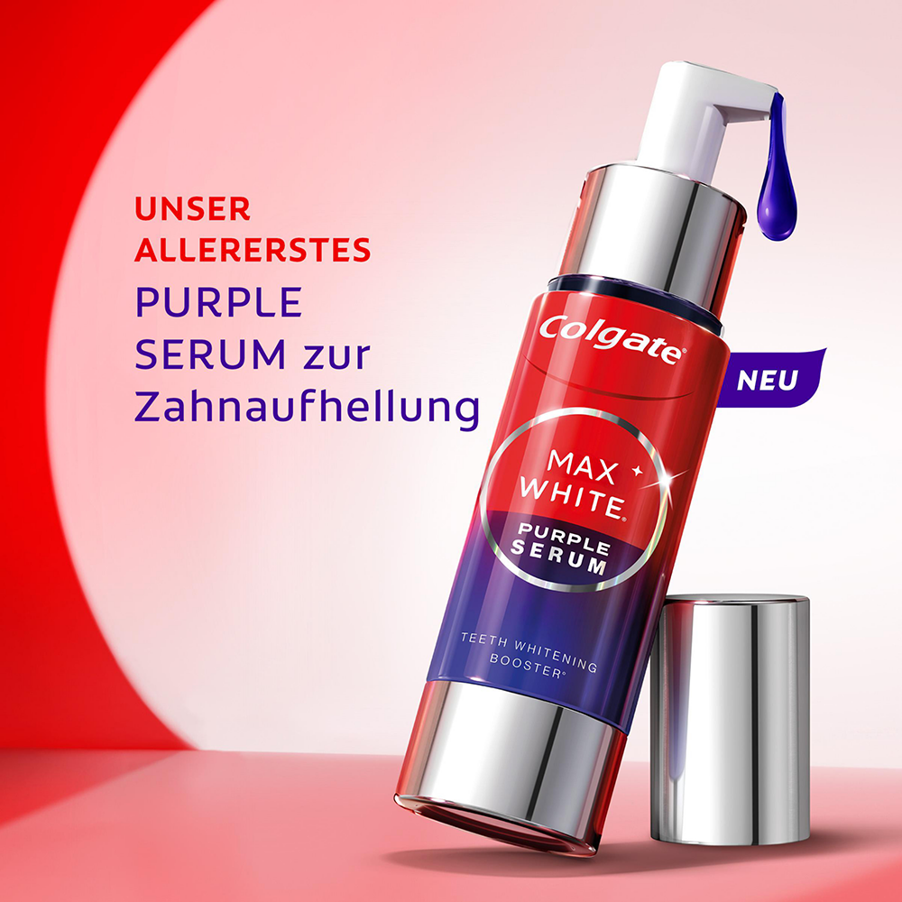 Bild: Colgate Zahnaufhellungsbooster Max White Purple Serum 