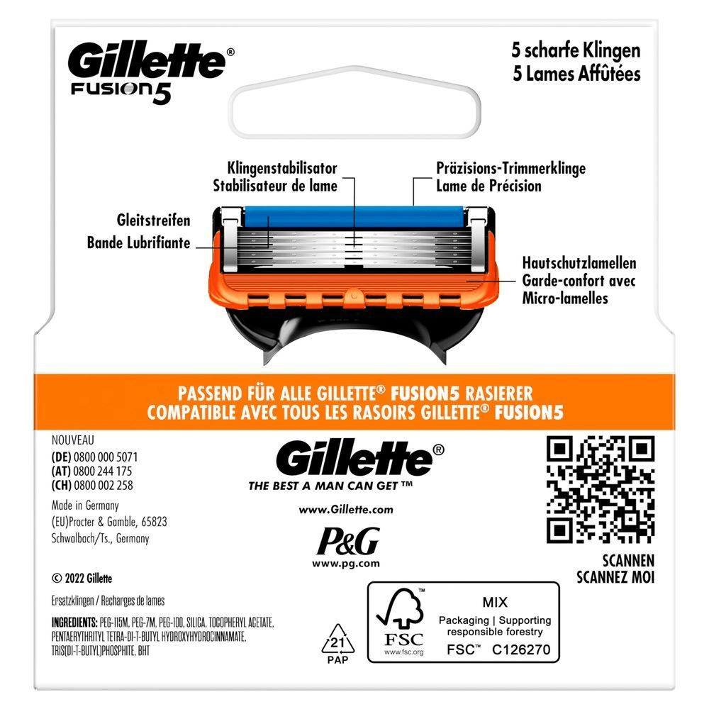 Bild: Gillette Fusion5 Rasierklingen Für Männer