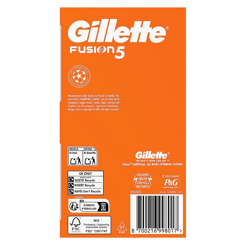 Bild: Gillette Fusion5 UEFA Champions League Special Edition Rasierer für Männer