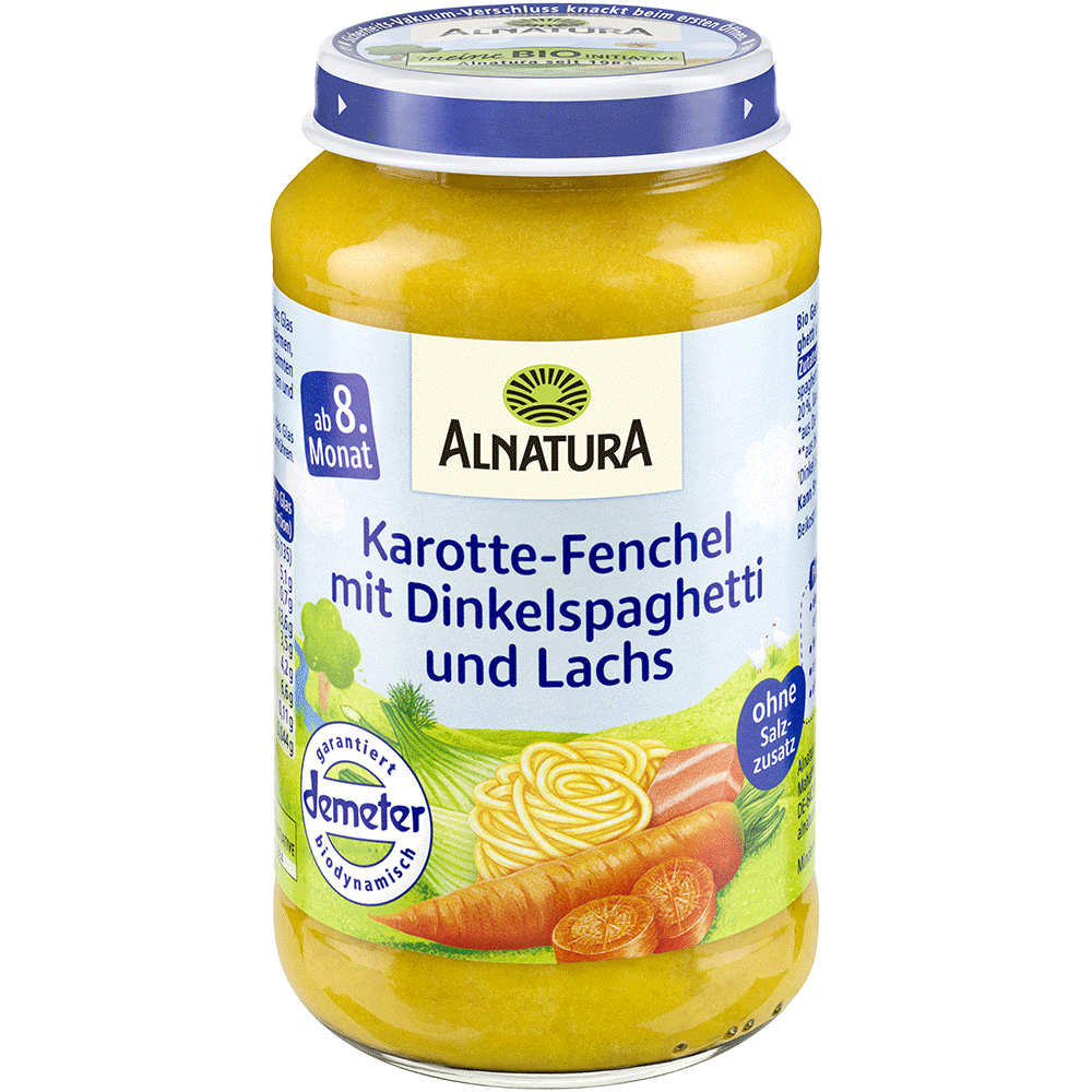 Bild: ALNATURA Karotte-Fenchel mit Dinkelspaghetti und Lachs 