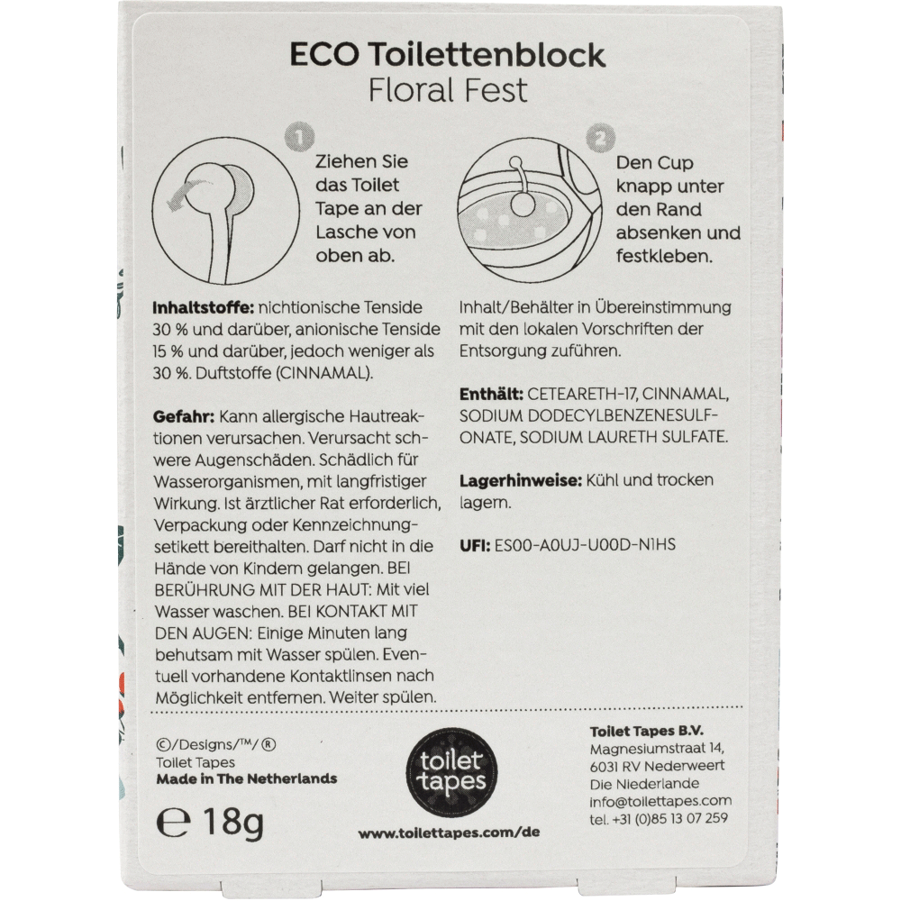 Bild: Toilet Tapes ECO Toilettenblock Floral Fest