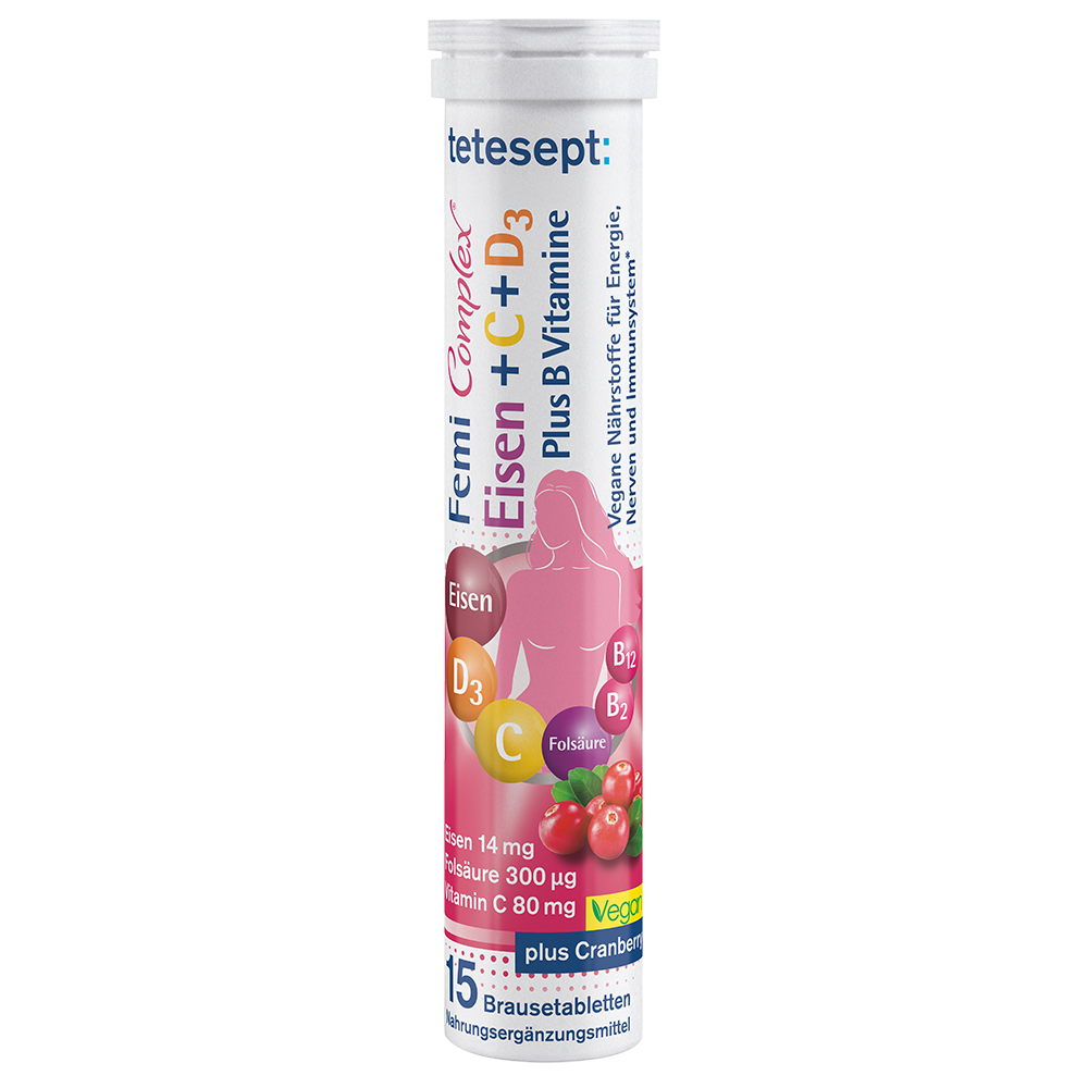 Bild: tetesept: FemiComplex Eisen + C + D3 Plus B Vitamine 