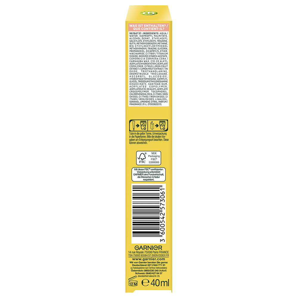 Bild: GARNIER SKIN ACTIVE Vitamin C UV Fluid Glow LSF 50+