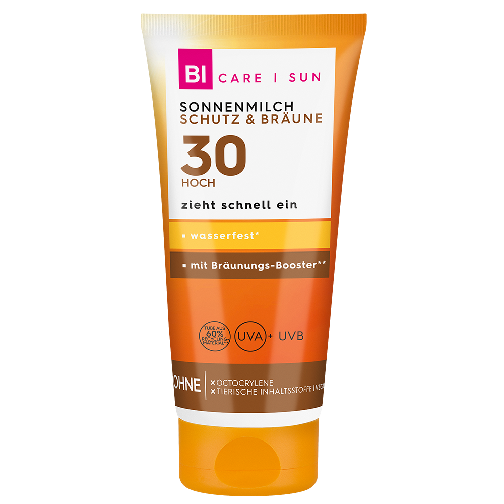 Bild: BI CARE SUN Sonnemilch Schutz & Bräune LSF 30