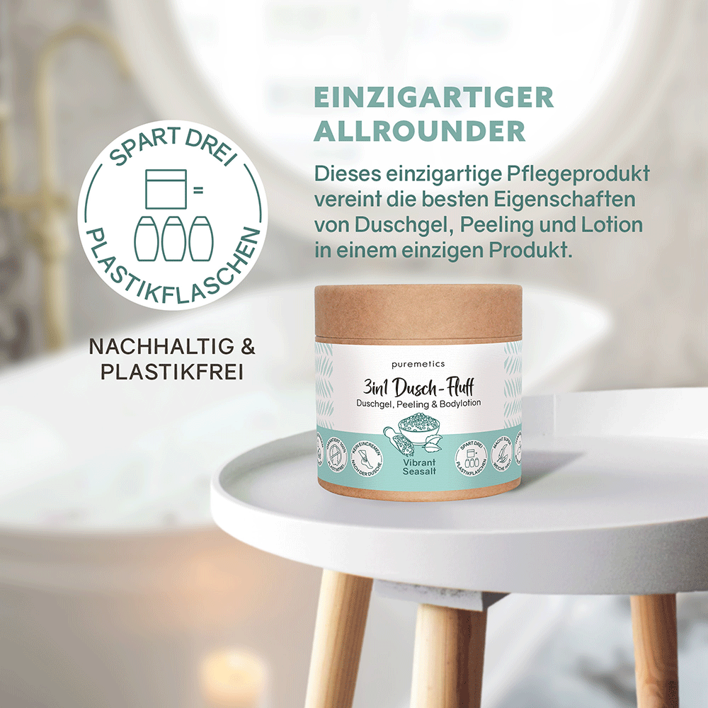 Bild: puremetics 3in1 Dusch Fluff Vibrant Seasalt