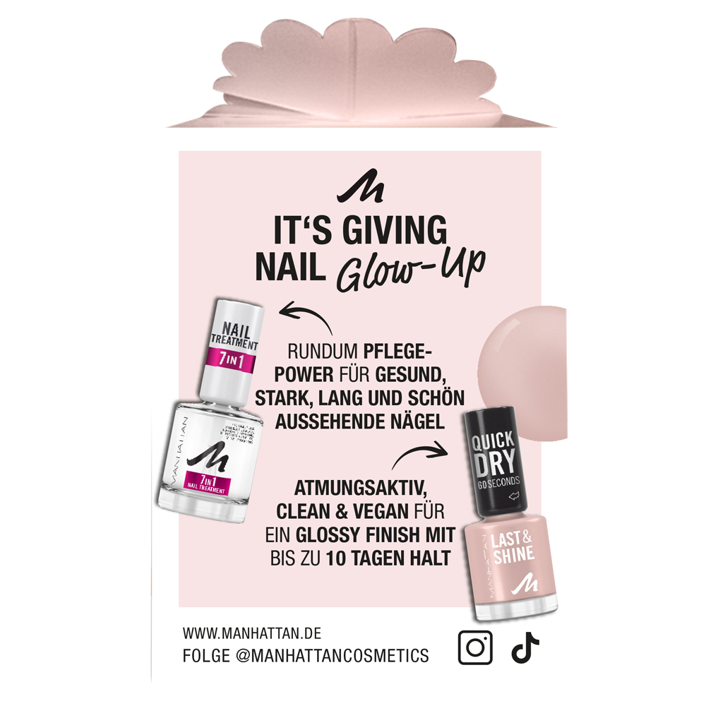 Bild: MANHATTAN Nail Treatment 7in1 Multibenefit + Last&Shine Evening Sand 109