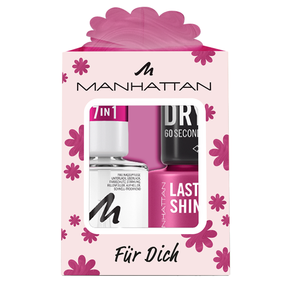 Bild: MANHATTAN Nail Treatment 7in1 Multibenefit + Last&Shine Pink Fields 570