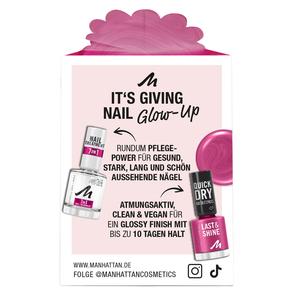 Bild: MANHATTAN Nail Treatment 7in1 Multibenefit + Last&Shine Pink Fields 570