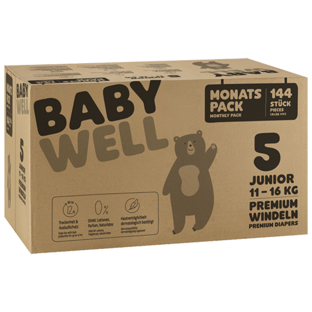 Bild: BABYWELL Premium Windeln Monatspack Gr.5, 11-16kg