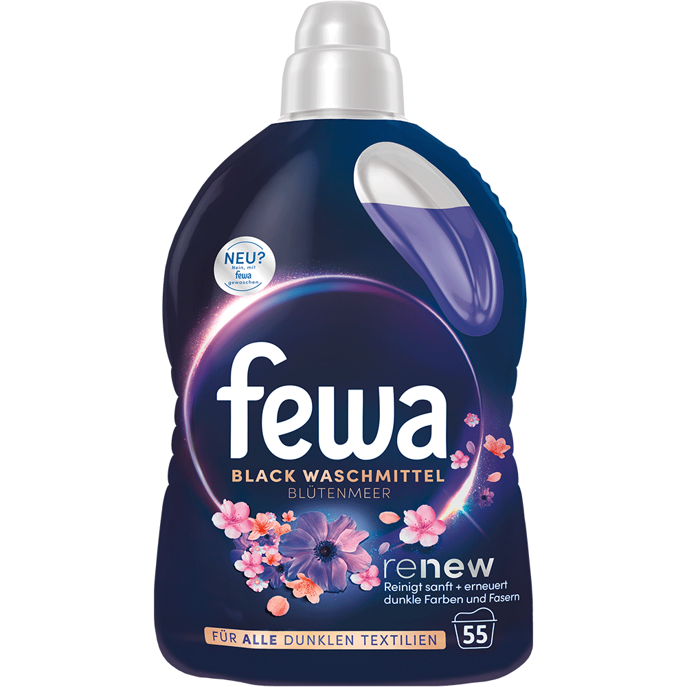 Bild: Fewa Black Waschmittel Blütenmeer Renew 