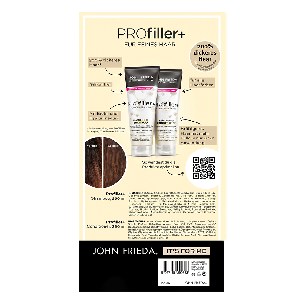 Bild: JOHN FRIEDA PROfiller+ Duo Shampoo und Conditioner 