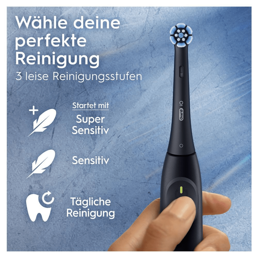 Bild: Oral-B Oral-B iO Series 2 Elektrische Zahnbürste inkl. 4 Aufsteckbürsten, Night Black