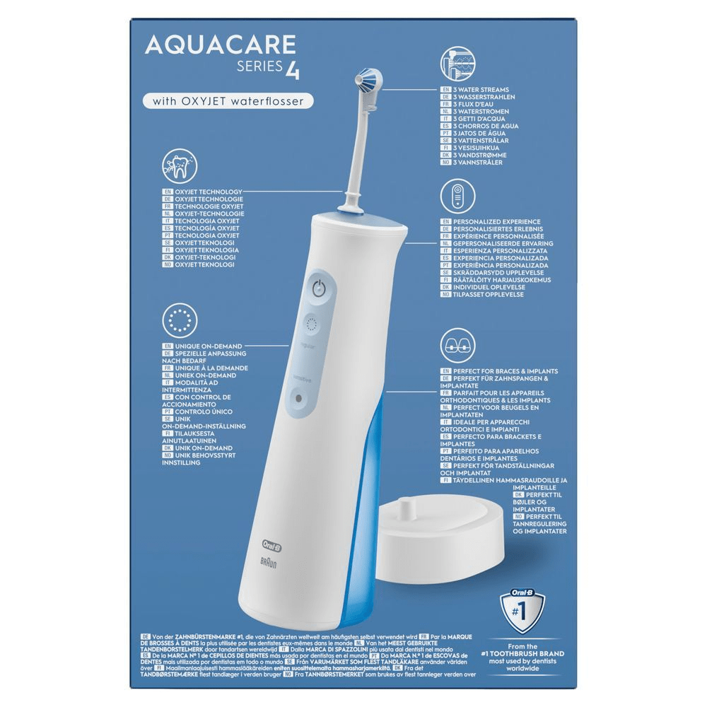 Bild: Oral-B AquaCare 4 Kabellose Munddusche, Weiß/Blau