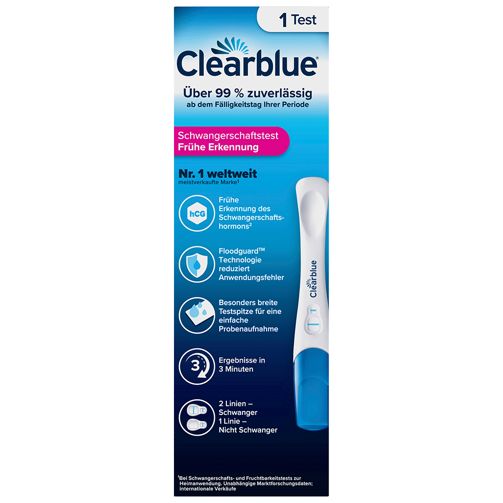 Bild: Clearblue Schwangerschaftsfrühtest