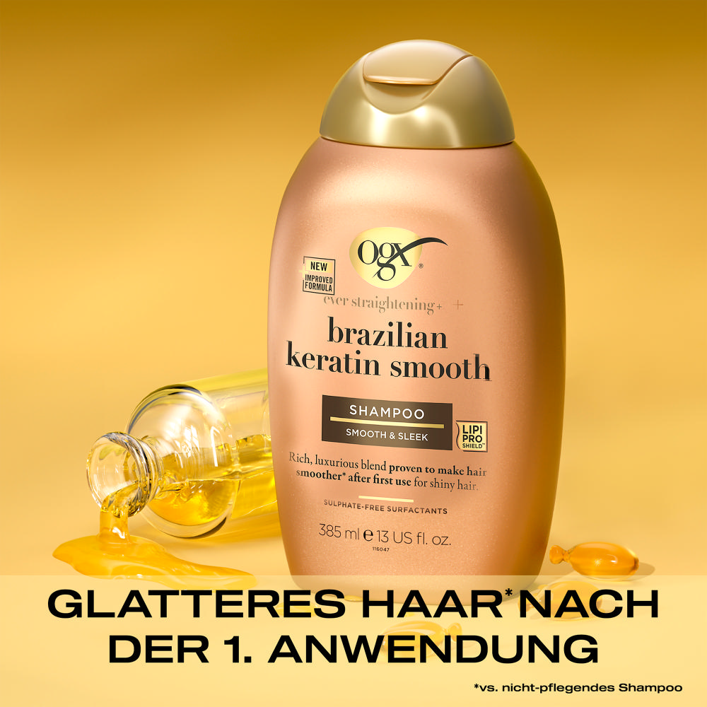 Bild: OGX Shampoo Brazilian Keratin Smooth 