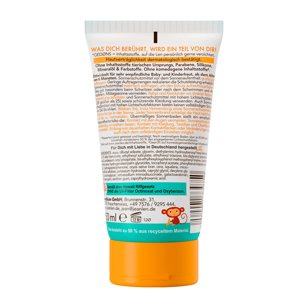 Bild: Jean&Len Baby und Kids Sonnencreme LSF 50+ 