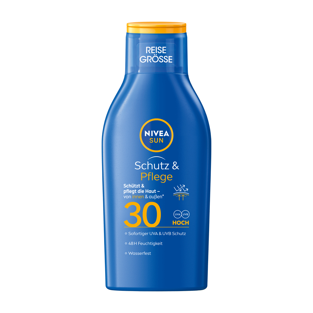 Bild: NIVEA Sun Schutz & Pflege Sonnencreme LSF 30 Mini 