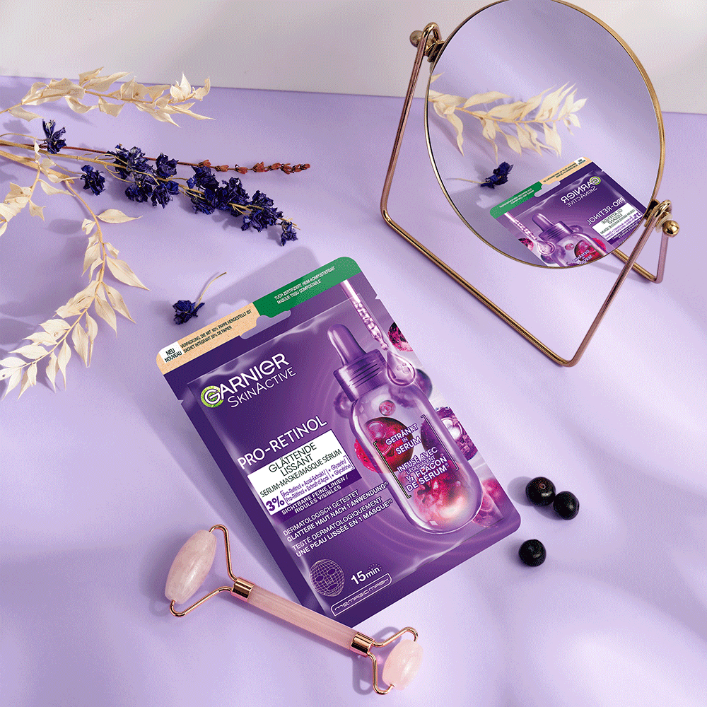 Bild: GARNIER SKIN ACTIVE Pro-Retinol Glättende Serum-Maske