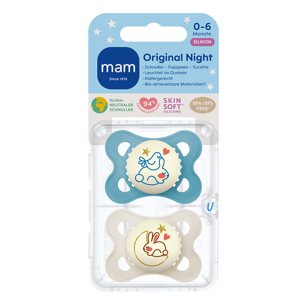 Bild: MAM Original Night Silikon Schnuller 0-6 Monate