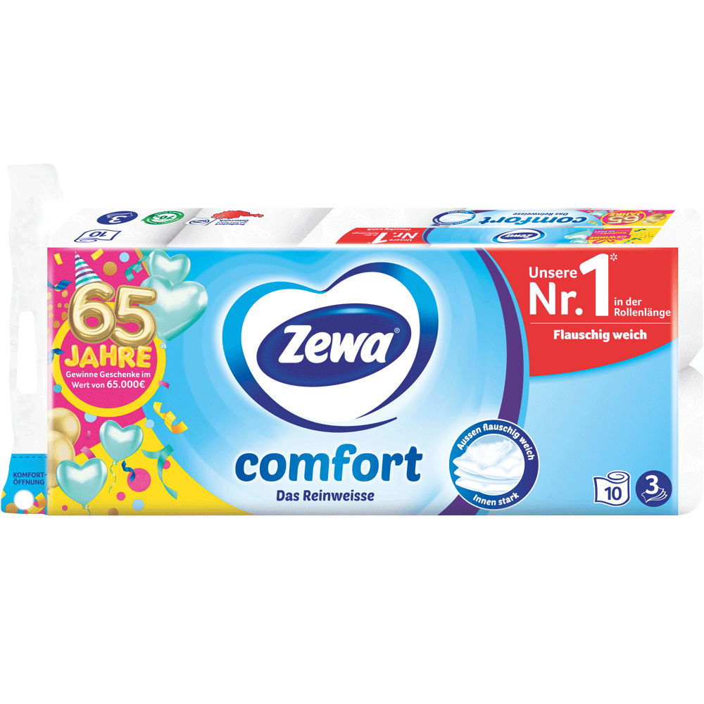 Bild: Zewa Toilettenpapier Simply Soft Reinweiß 