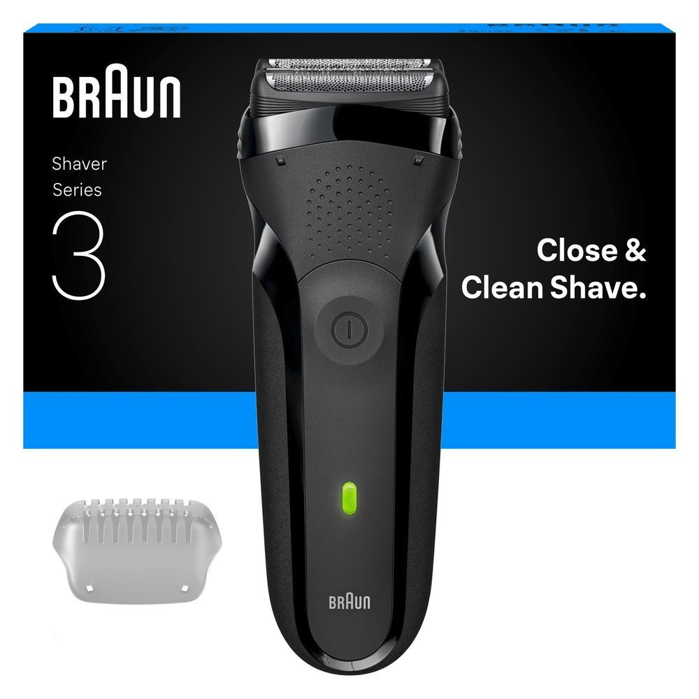 Bild: Braun Series 3 Elektrorasierer, Trockenrasierer, 300s, Grau 