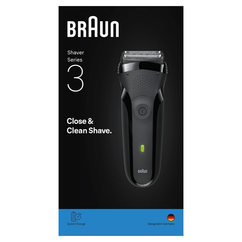 Bild: Braun Series 3 Elektrorasierer, Trockenrasierer, 300s, Grau 