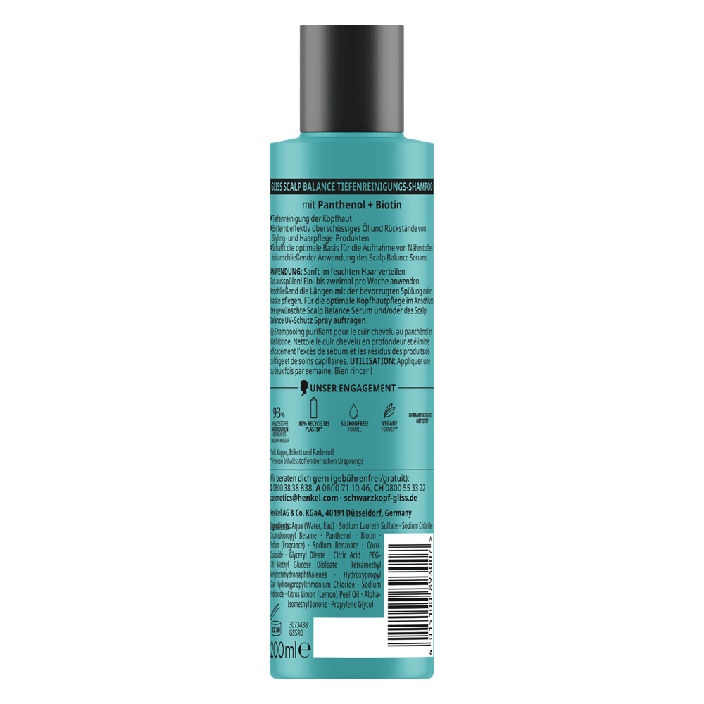Bild: Schwarzkopf GLISS Tiefenreinigungs Shampoo Scalp Balance Kopfhautpflege