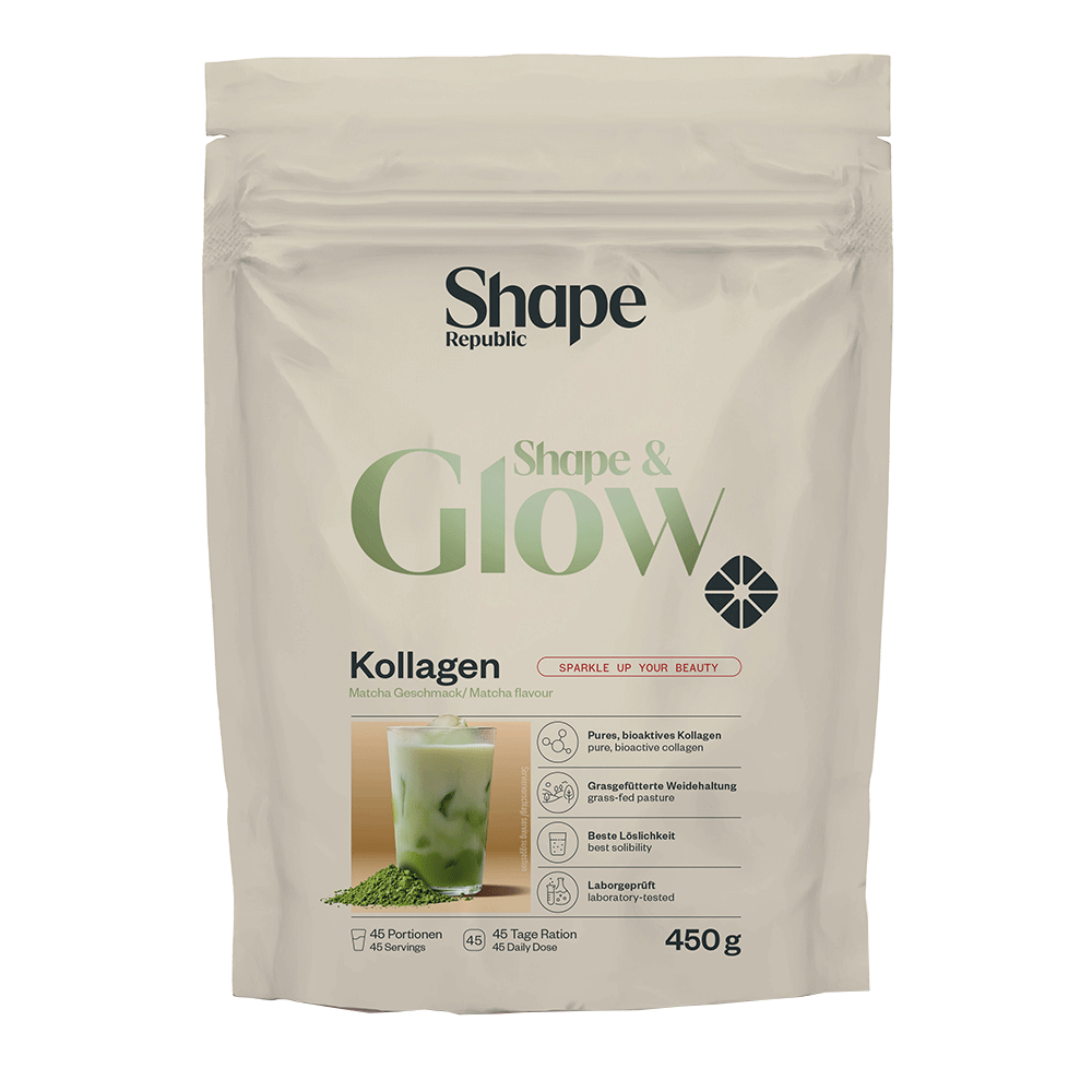Bild: SHAPE REPUBLIC Shape and Glow Kollagen Matcha Geschmack
