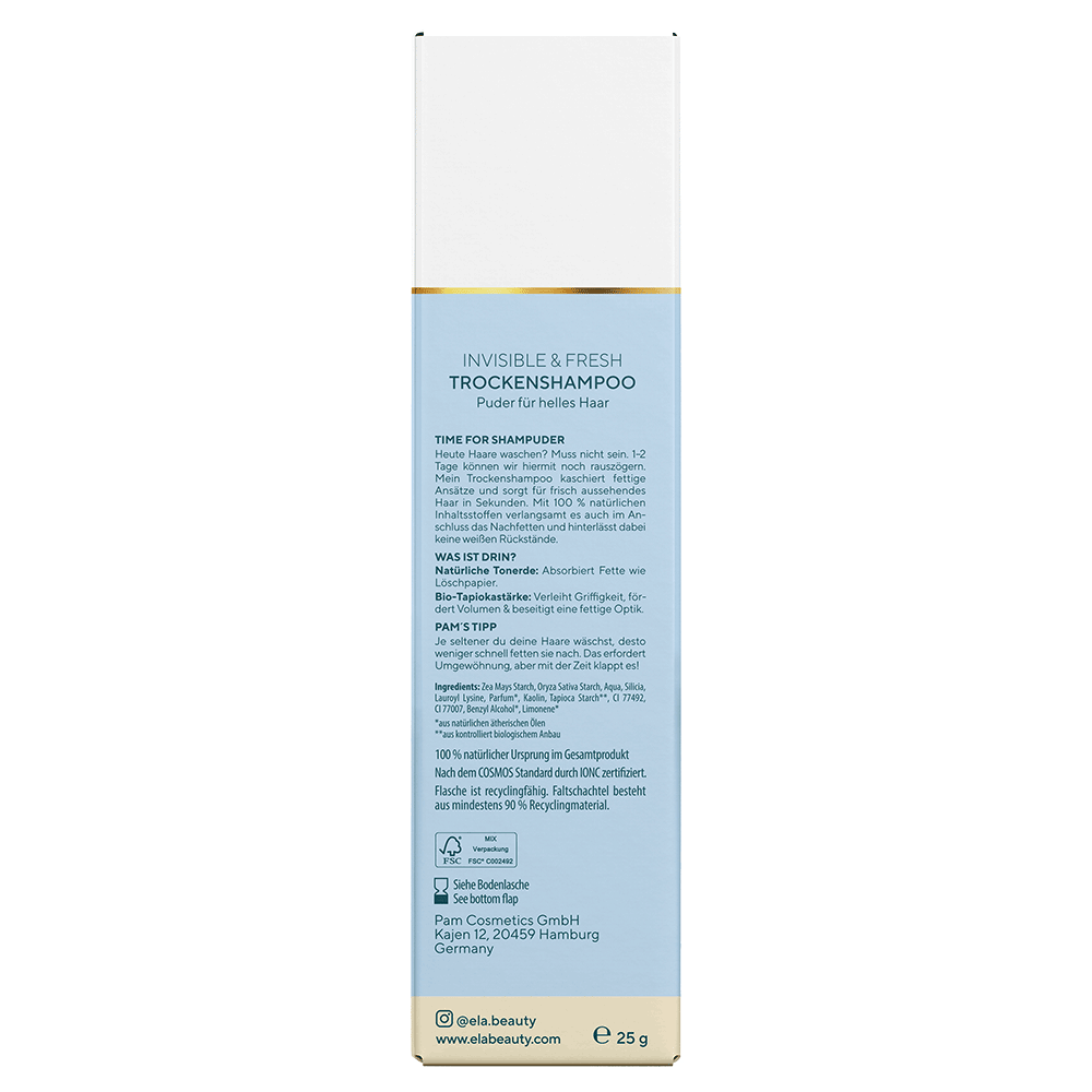 Bild: éla Natural Beauty by Pamela Reif Trockenshampoo Invisible & Fresh Helles Haar