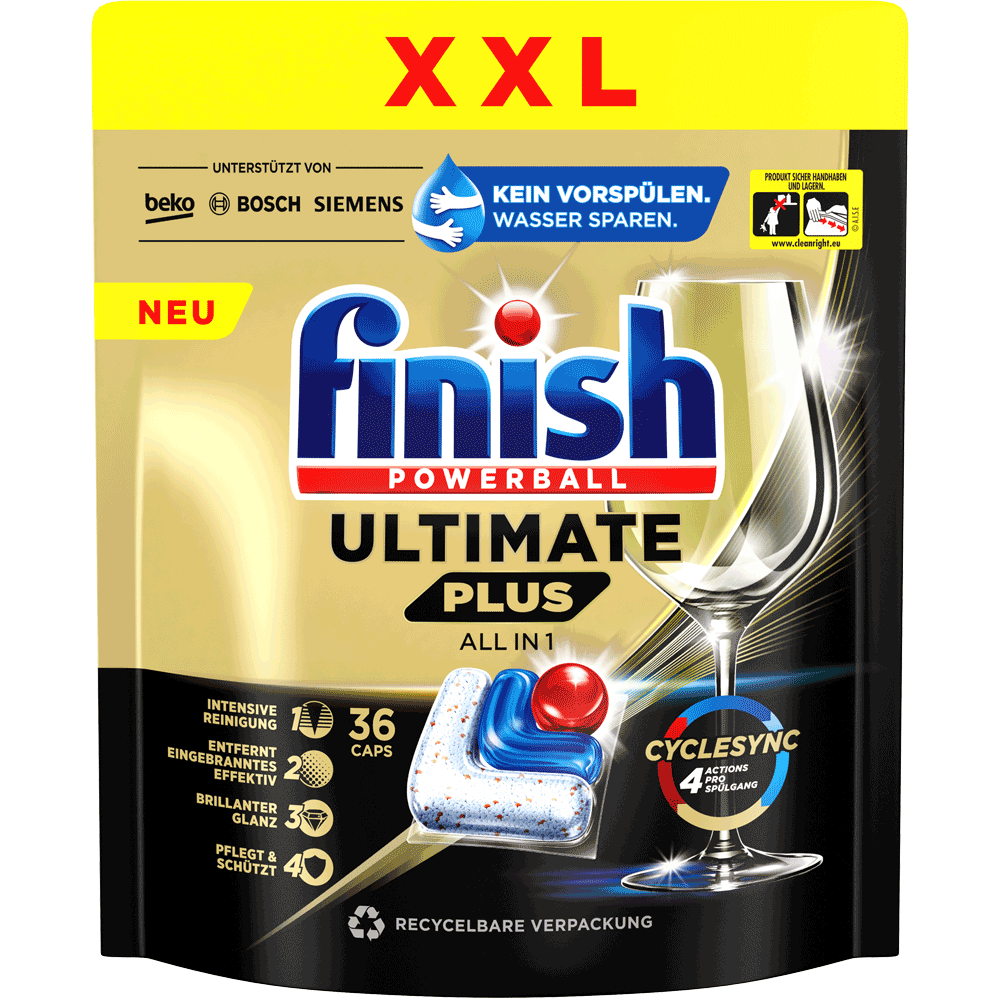 Bild: finish Ultimate Plus All in 1 Geschirrspültabs