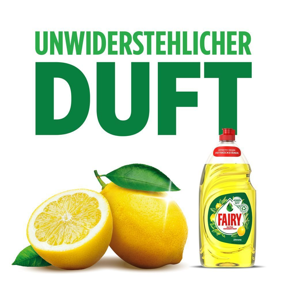 Bild: FAIRY Ultra Konzentrat Zitrone Handgeschirrspülmittel mit Effektiver Fettlösekraft Für Perfekt Sauberes Geschirr 