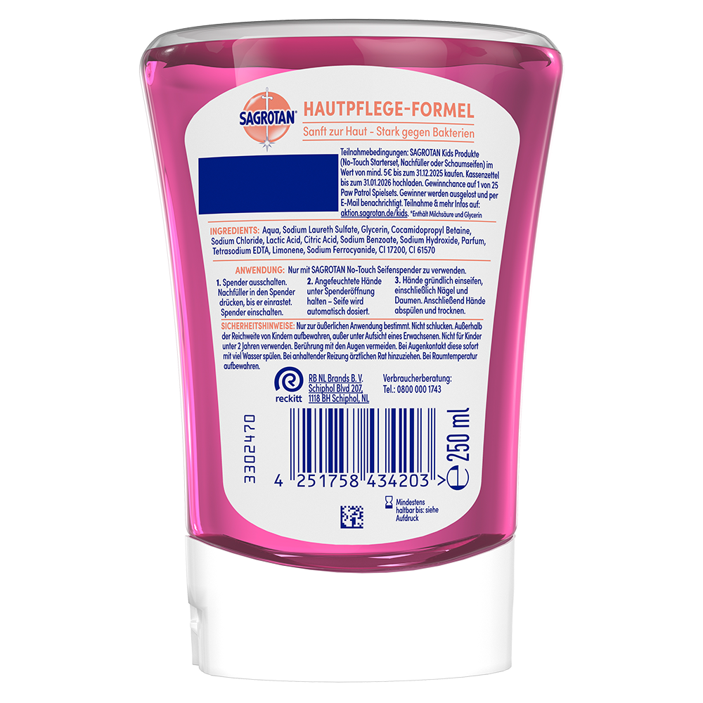 Bild: SAGROTAN Hygiene Seife Kids Nachfüller Wildbeeren Duft 