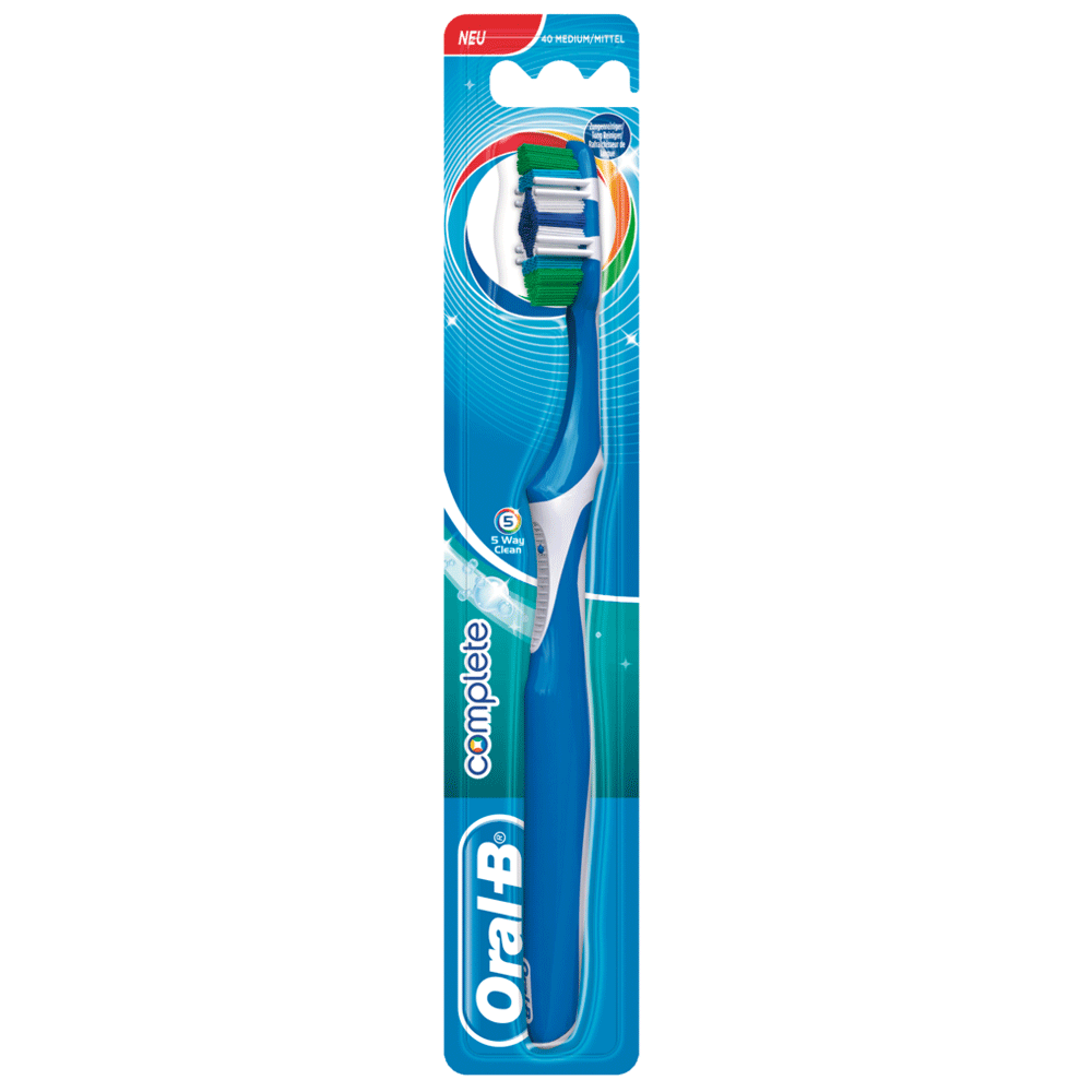 Bild: Oral-B Complete 5 Reinigungszonen Handzahnbürste Mittel, Grün 