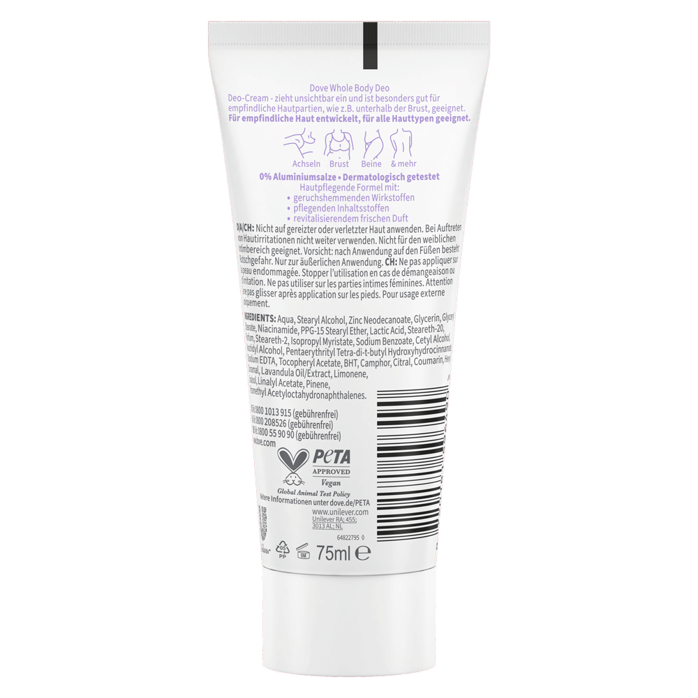 Bild: Dove Deo Creme Whole Body Lavendel und Kamillenduft 
