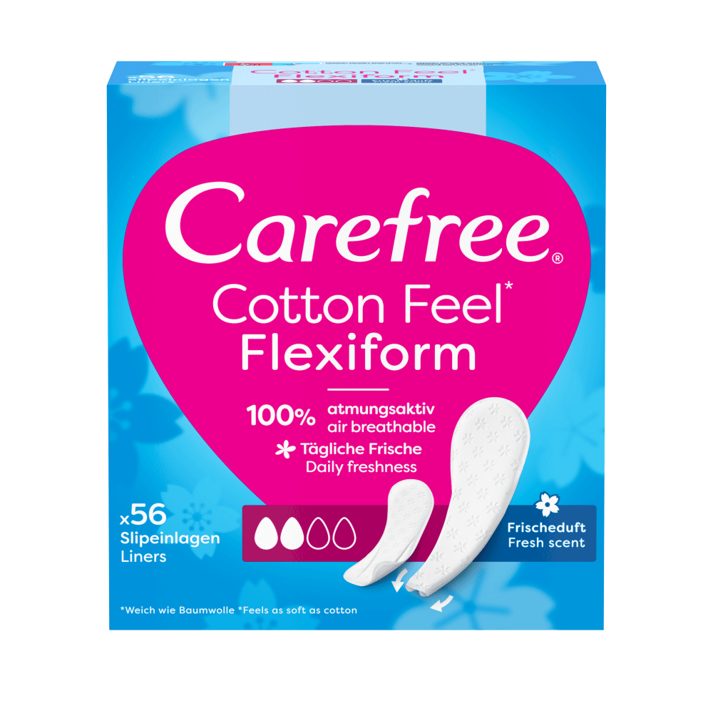 Bild: Carefree Cotton Feel Flexiform Slipeinlagen mit Frischeduft 
