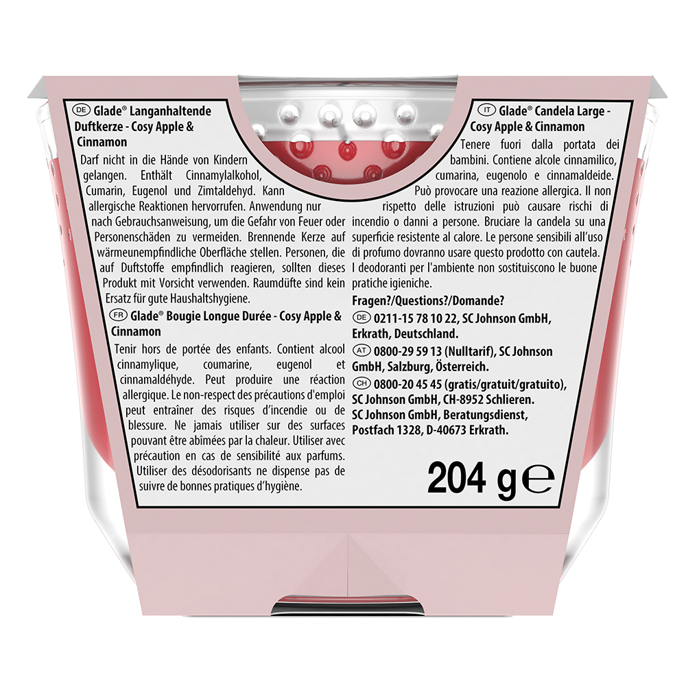 Bild: Glade Premium Duftkerze Cosy Apple and Cinnamon