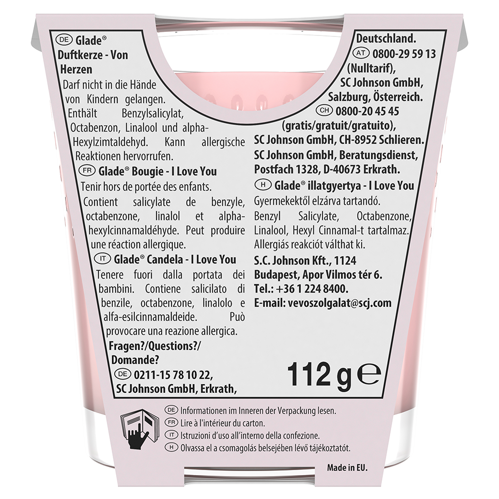Bild: Glade Duftkerze von Herzen I LOVE YOU