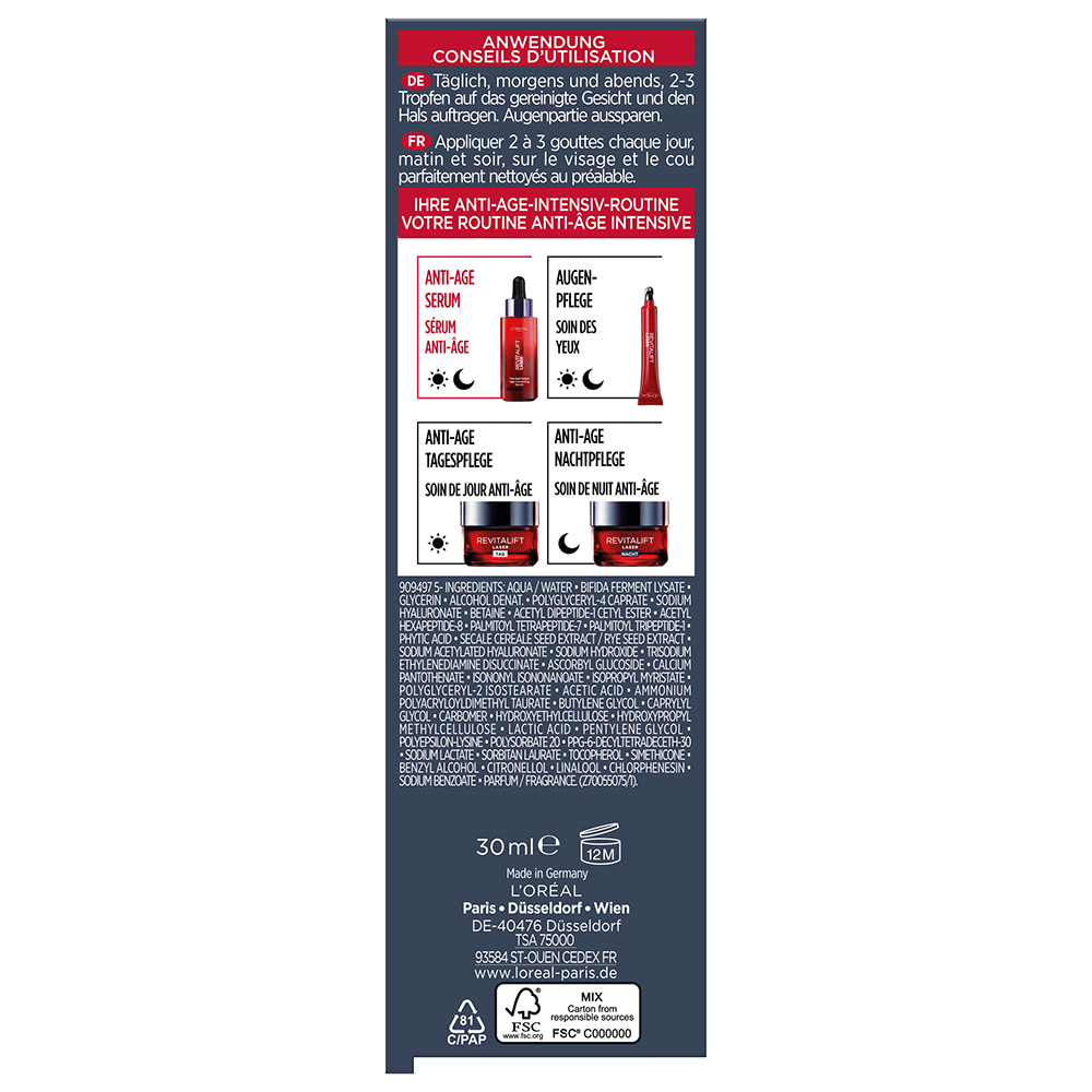 Bild: L'ORÉAL PARIS Revitalift Laser Tri-Peptid Anti-Age Serum 