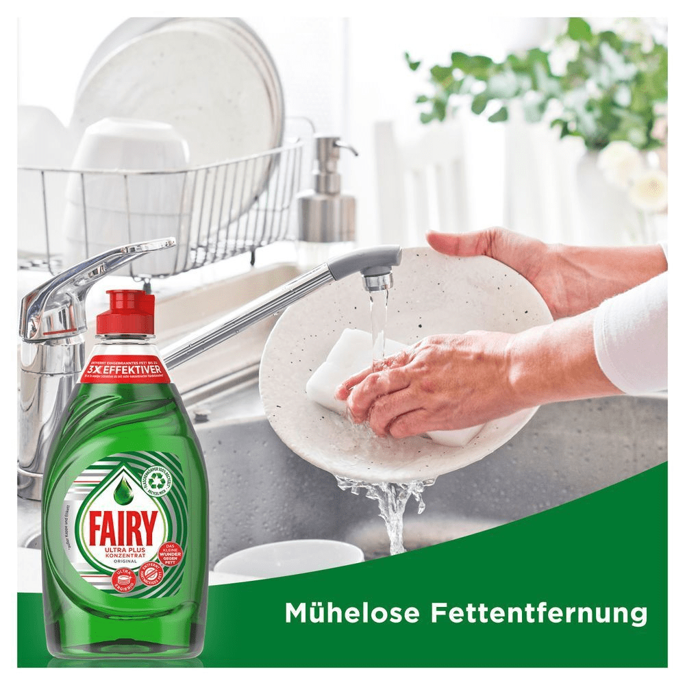 Bild: FAIRY Ultra Konzentrat Original Handgeschirrspülmittel mit effektiver Fettlösekraft für perfekt sauberes Geschirr 