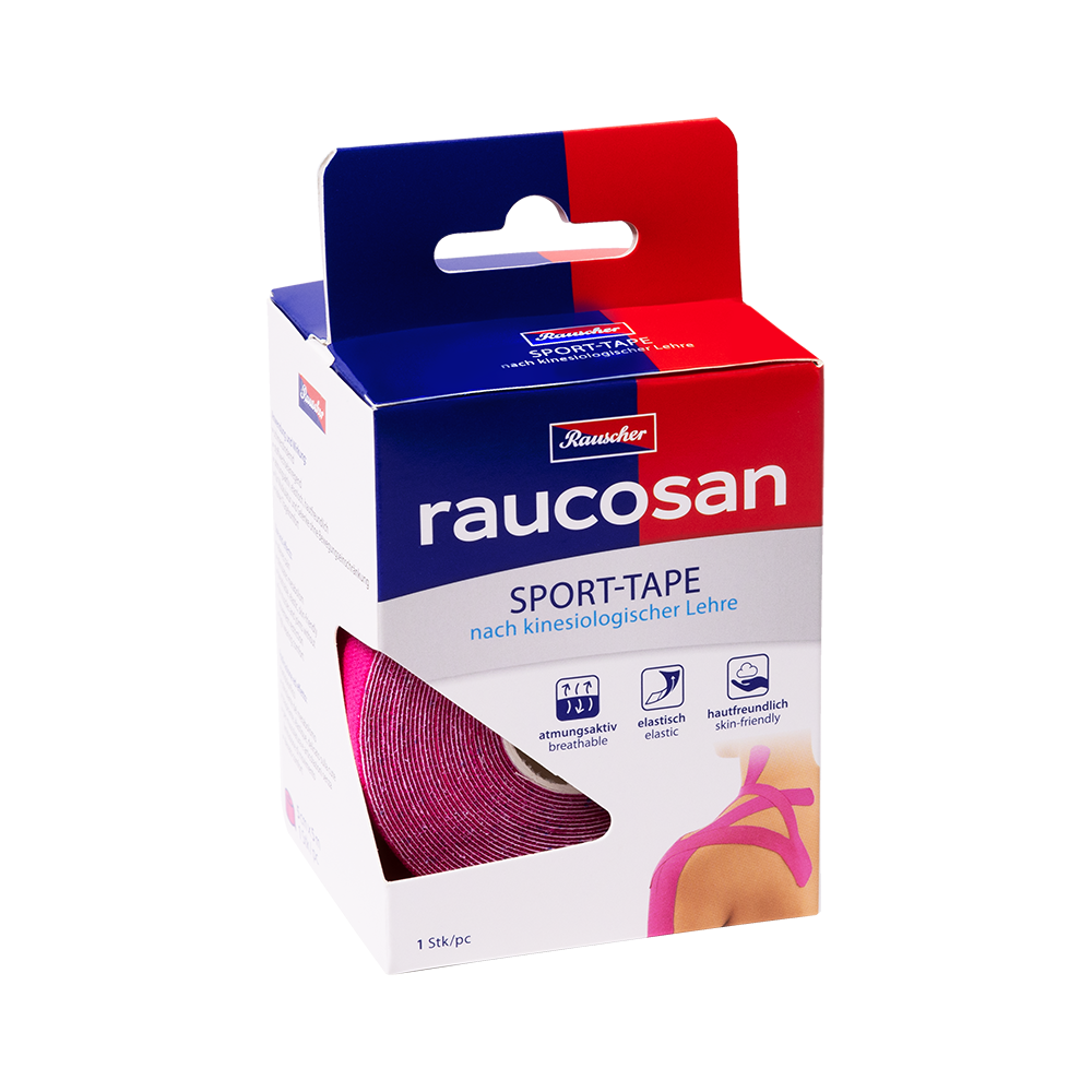 Bild: Raucosan Sport Tape nach kinesiologischer Lehre pink 