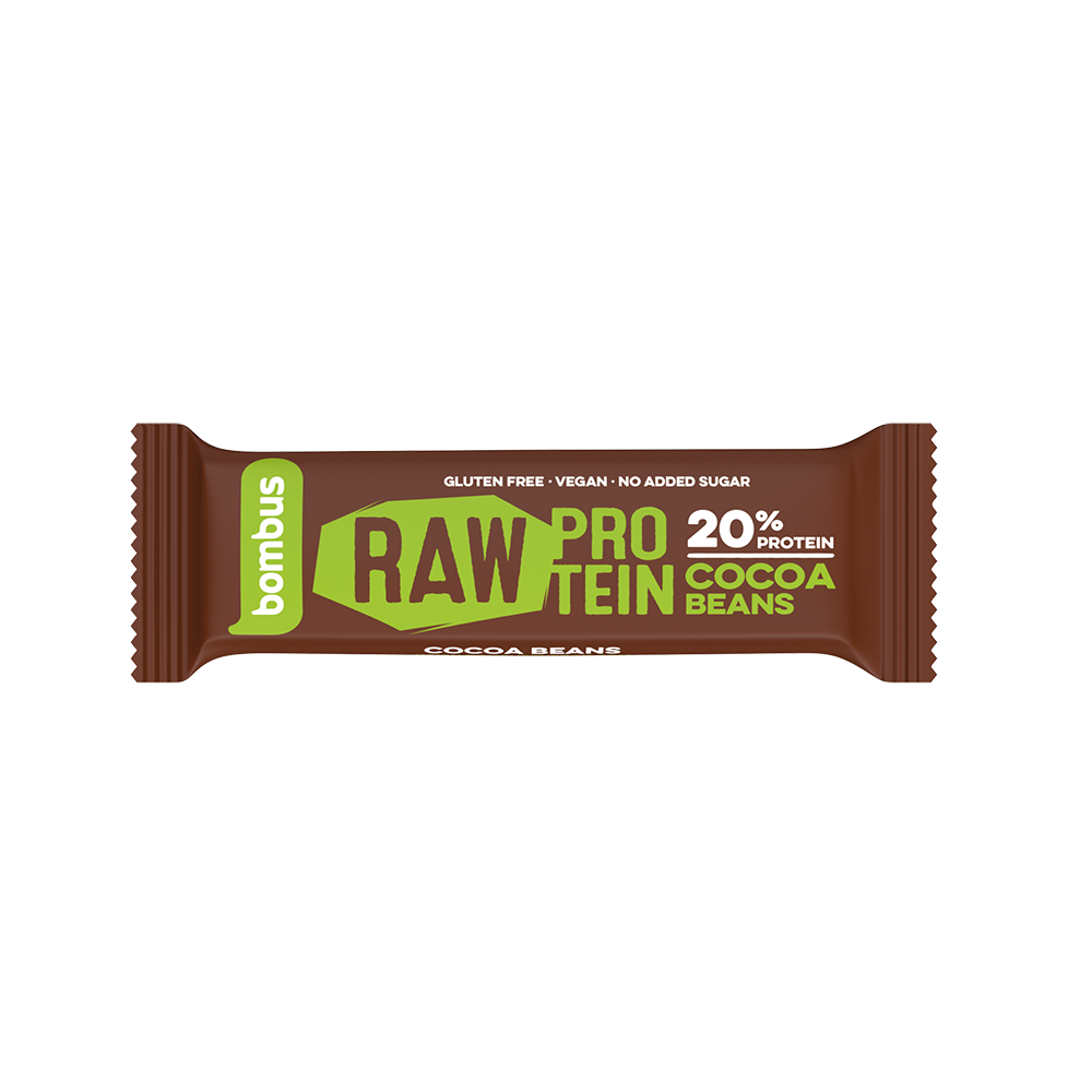 Bild: Bombus Raw Protein Bar Cocoa Beans 