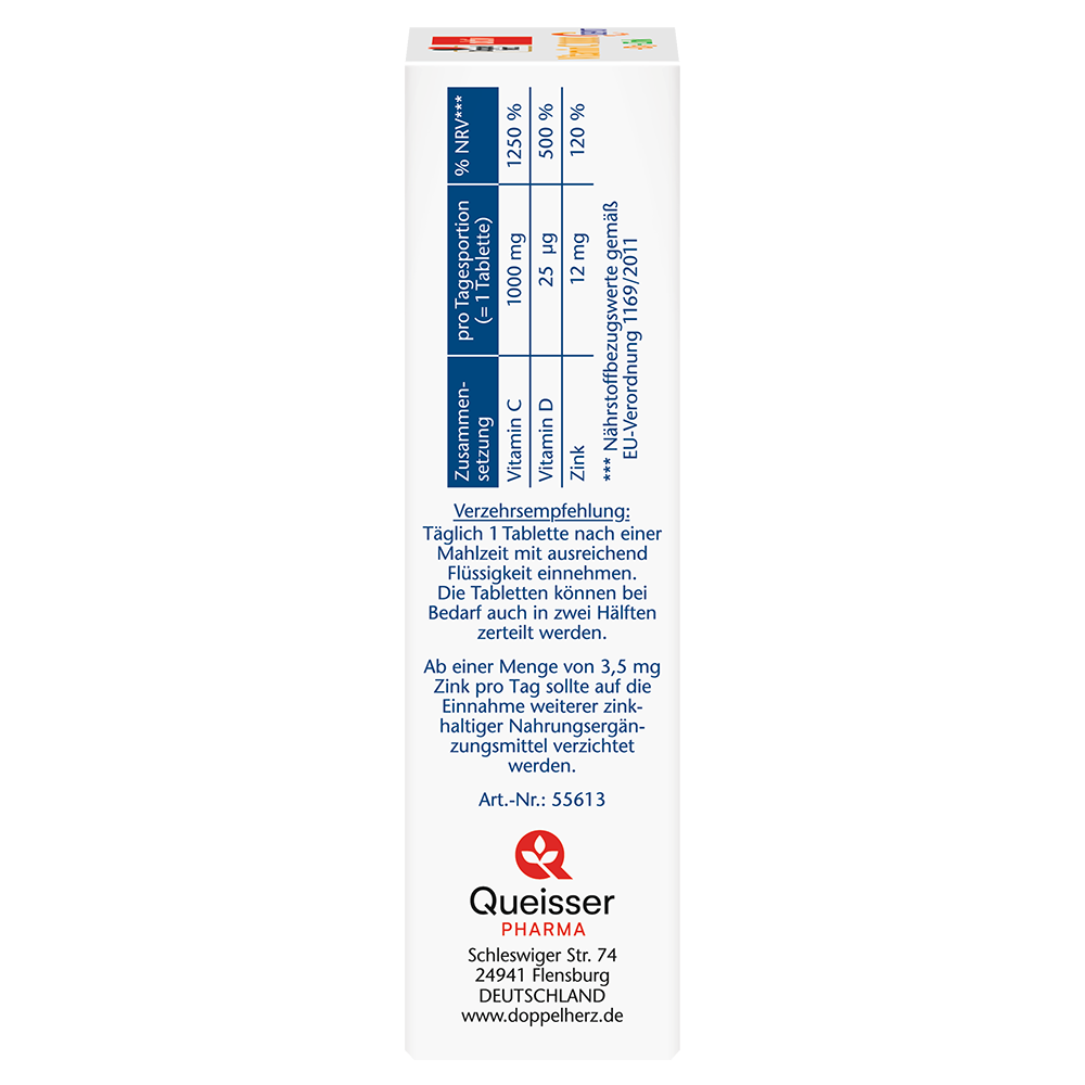 Bild: DOPPELHERZ Vitamin C 1000 + D3 + Zink 