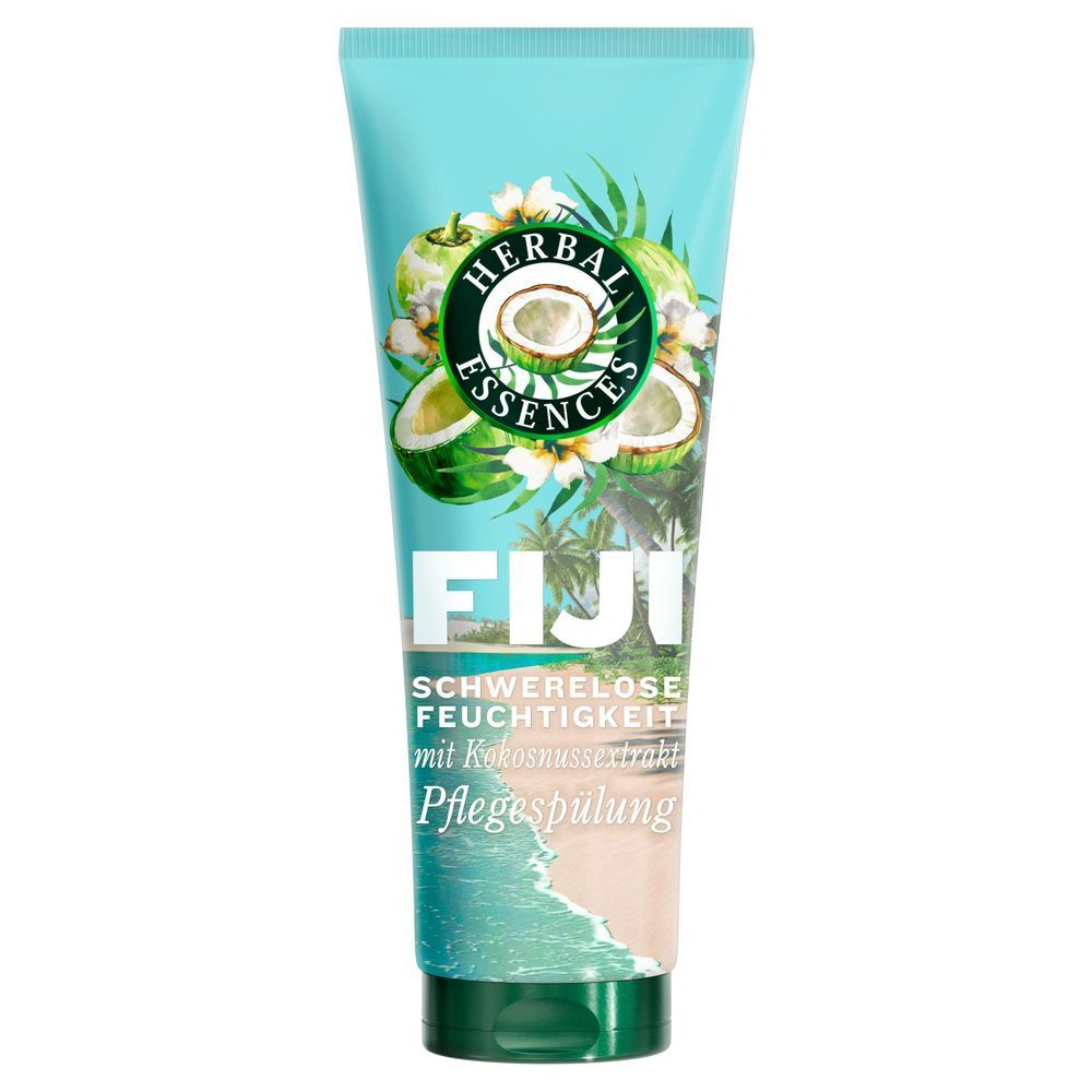Herbal Essences Fiji Pflegespülung: Schwerelose Feuchtigkeit mit Kokosnussextrakt.